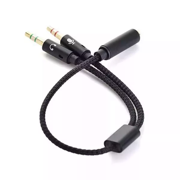 3.5mm Y Splitter Cable - Female 3.5mm Jack to 2 x Male for Headphones & Microphone Input Audio