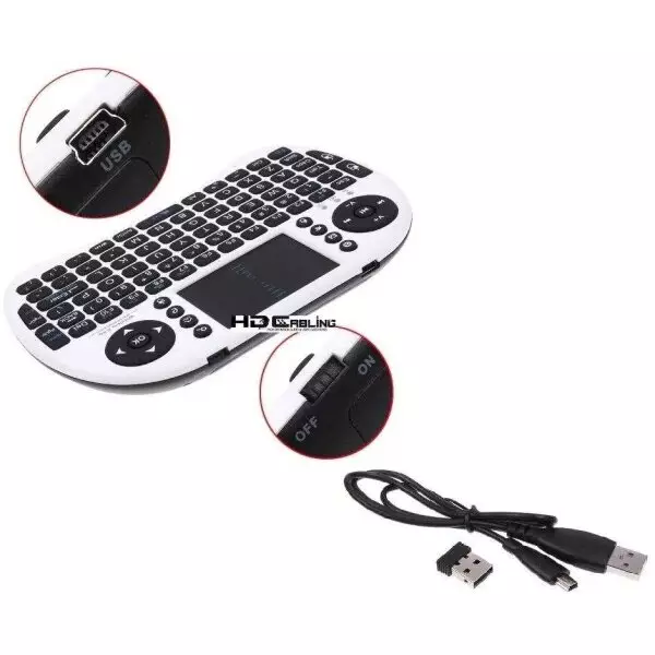 Wireless Touchpad Mouse & Keyboard (No Backlight) uses Lithium rechargeable battery (included) (Seatable / desktop version / 2 hands)