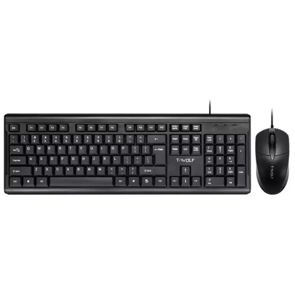 Office PC Wired Keyboard and Mouse Combo Set | T-Wolf