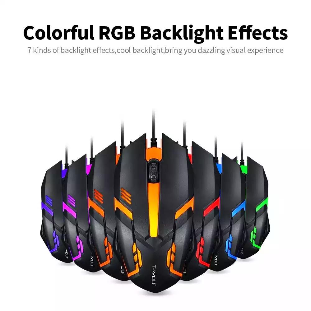 Wired USB RGB Gaming Mouse | T-Wolf V1