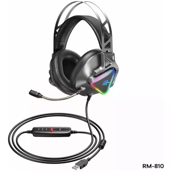 Remax Wargod RM-810 Virtual 7.1 USB Gaming Headphones with Inline Equalizer / Mic Mute | Black