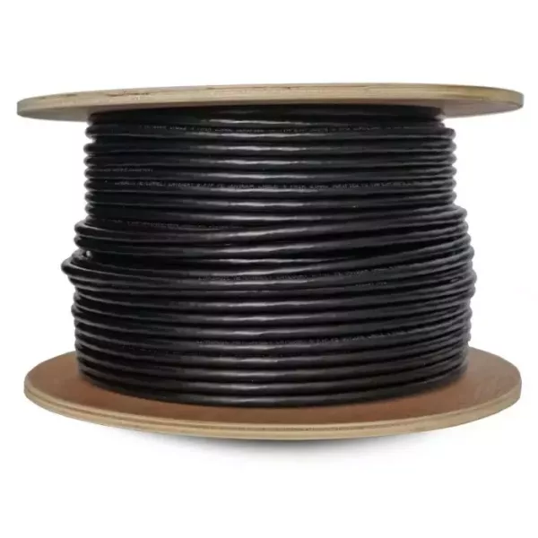 100 Meter Roll CAT6 FTP CCA Gigabit Outdoor Ethernet Cable | Black | UV Protected