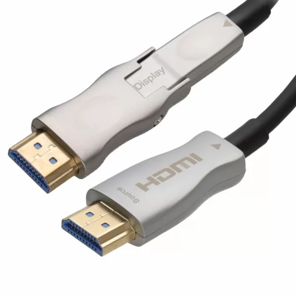 8k 60hz 50 Meter Fiber Hdmi Cable with Removable Head | 5.83mm head for small conduit