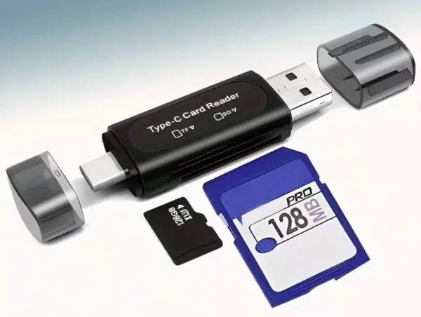 USB C / Micro USB or USB 3 | SD Card + MicroSD Card Reader | PC, Apple iPhone, MAC and Android Compatible