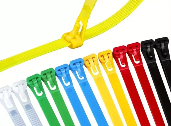 100 Pack Reusable Cable Ties | Plastic Fastener Cable Organizer | Various Lengths| Various Colors