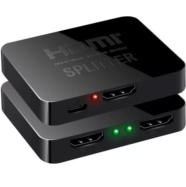 USB Powered 1×2 HDMI Splitter 4K x 2K Ultra HD (uHD) 60hz | Up to 120hz 1080p 2 Ports Output