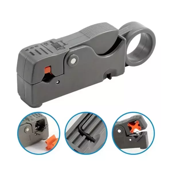 Coaxial Wire stripper with Hex Tool including stripping of LMR195 / RG58 / RG6u / RG59 / 62 / 6 / 4C / 5C / 3C2v