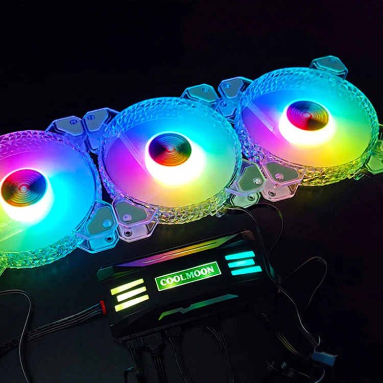 10 Port LED Lights ARGB Controller + 8 Port PWN 4pin PC Case Fans Controller with Remote Control