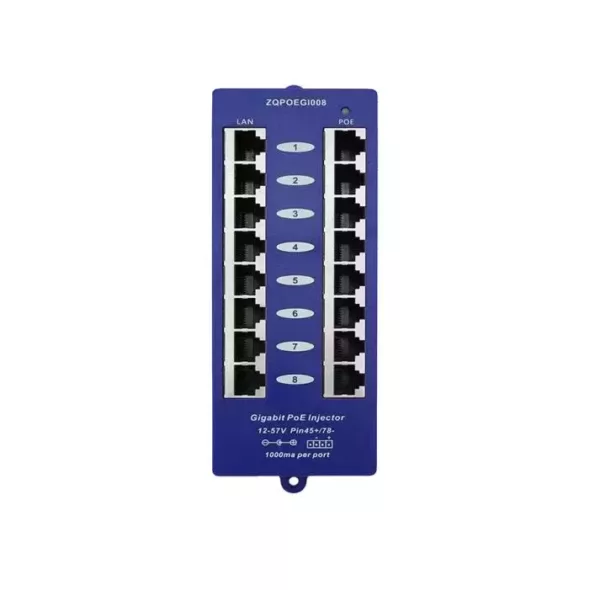 8 Port Passive DC POE Injector Hub Gigabit Ethernet 1Gb/s