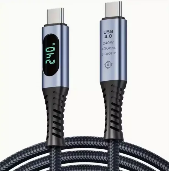 1 Meter USB 4 Cable 40Gbps with Digital Display | PD 240 Watt Max Power | 8K 60hz Display via USB C Displayport Alt Mode