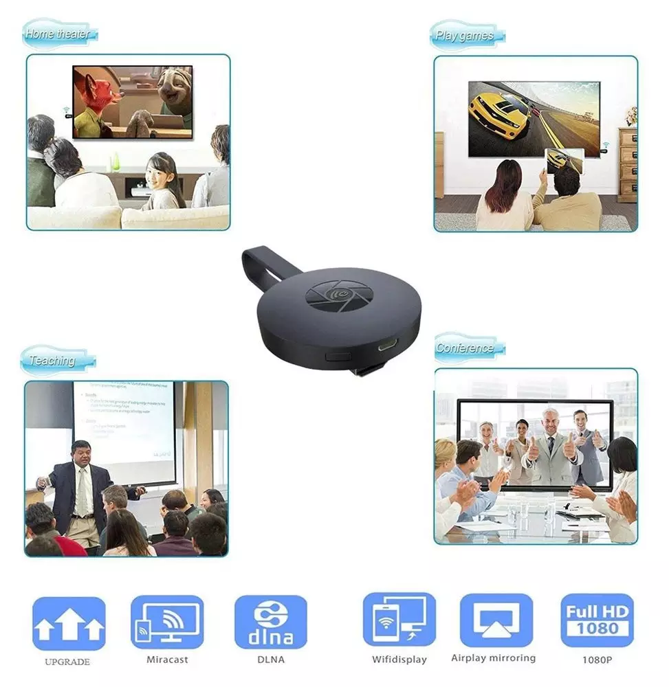 4k Ultra HD Chromecast Wireless Phone Screen Mirroring to HDMI | Miracast Dongle